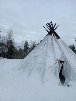 Lavvus a traditional tent like structure used as a portable shelter