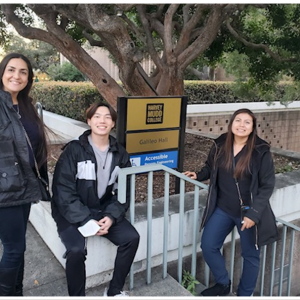 02.24.22 Harvey Mudd with Justin Natalie and Evelyn outside