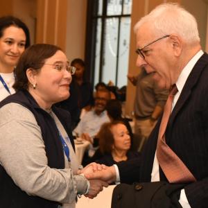 Ana Pavich MS 89 with David Rubenstein 2