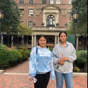 Maria Cuevas and Joyce Lin at Barnard