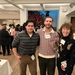 NY Holiday Dinner Luigi Aquilla Idrovo MS 20 David Mardakhayev MS 17 and Director Dr. Jane Foley