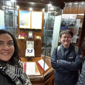 Univ of Chicago Brayant De Leon MS 21 Jun Woo Shin MS 23 and Evelyn Torres with Nobel Prize2