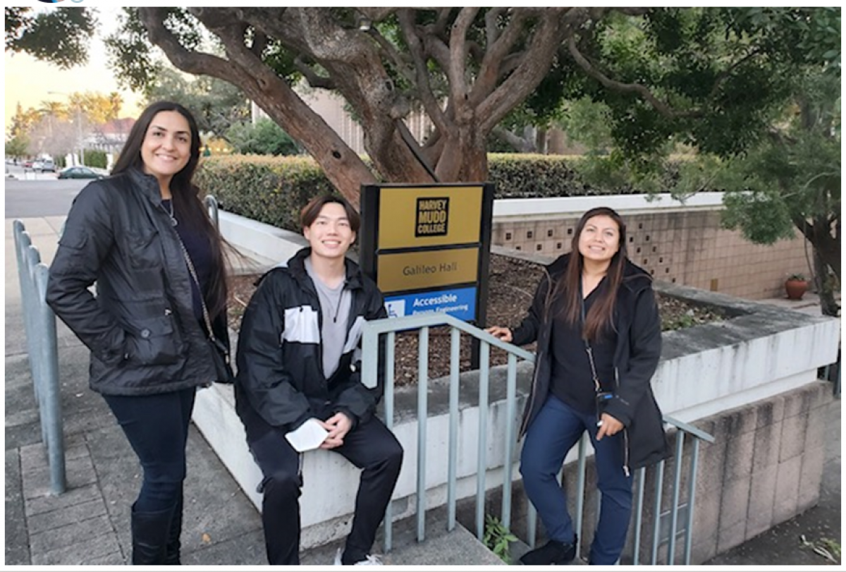 02.24.22 Harvey Mudd with Justin Natalie and Evelyn outside