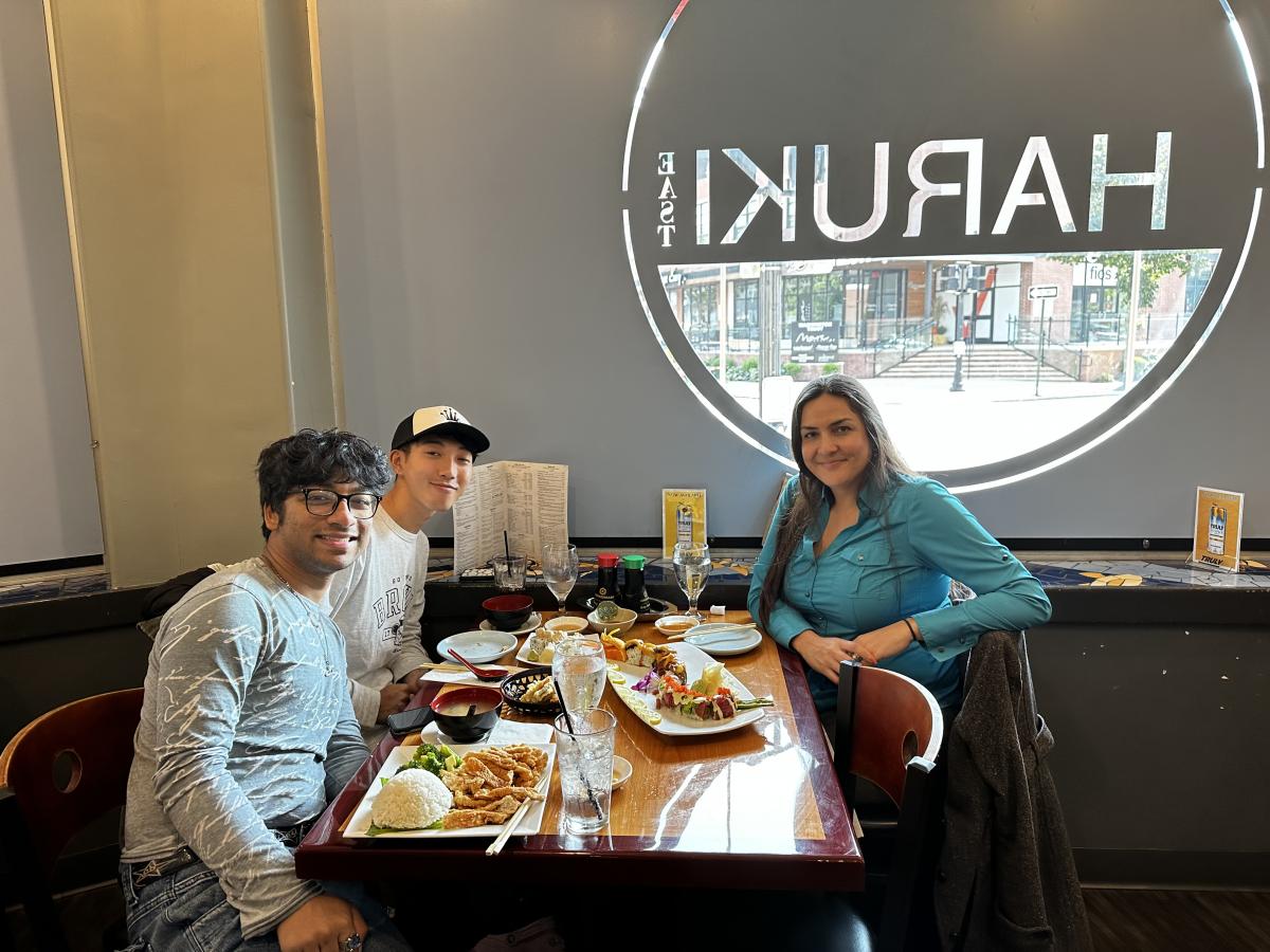 Brown Ayan Rahman MS 20 and Daniel Kim MS 20 with Evelyn Torres Senior Director