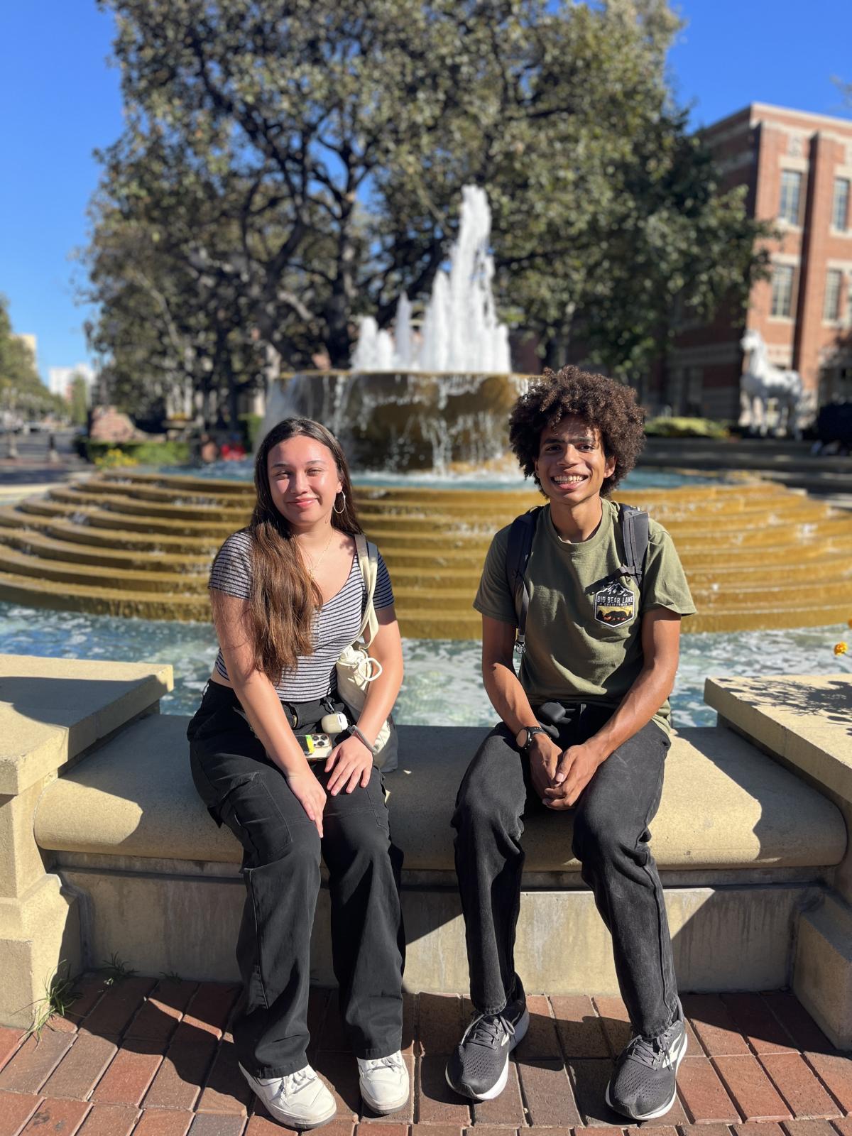 USC Jessica Luna MS 22 and Charles Simon MS 25 Fountain Close Up